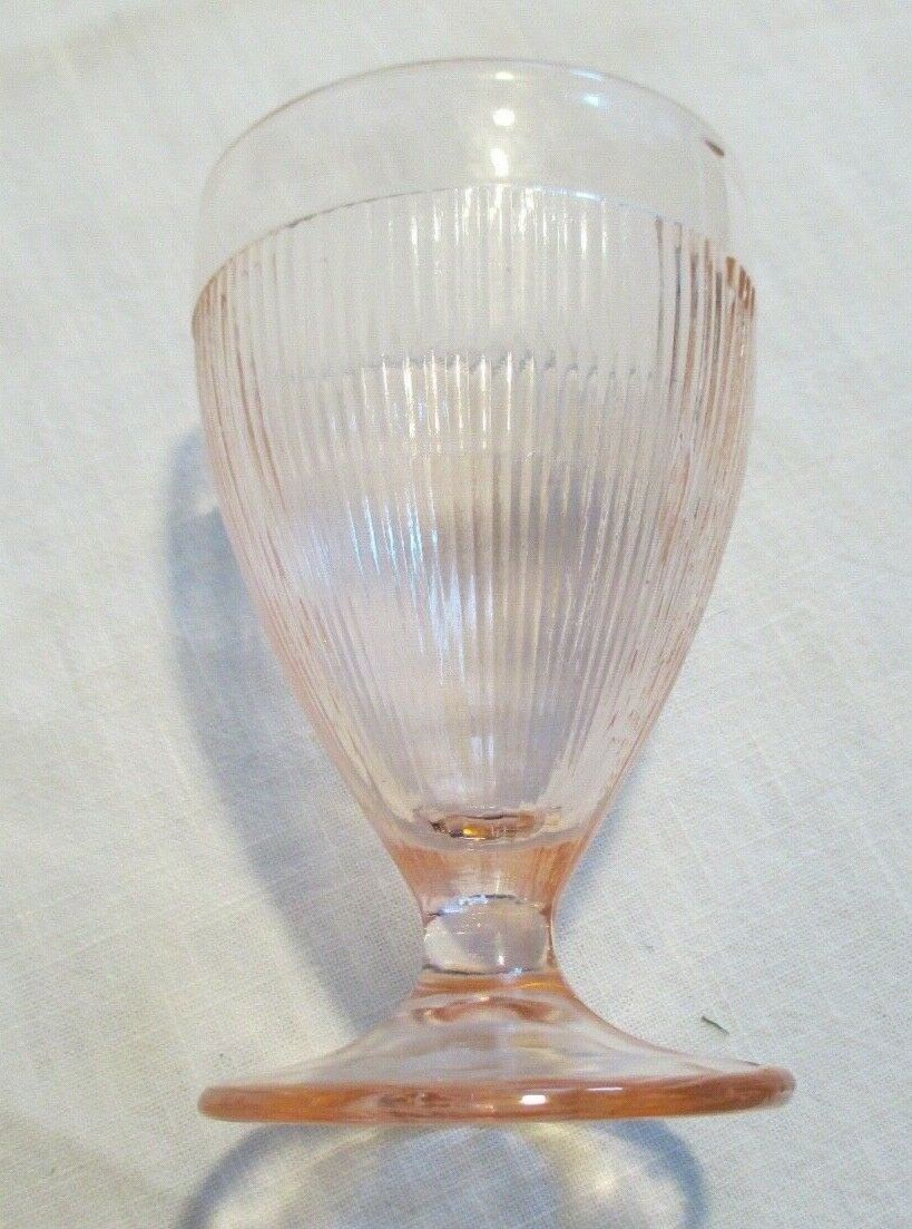 Jeannette Glass Co.- Homespun-pink -footed Juice Tumbler