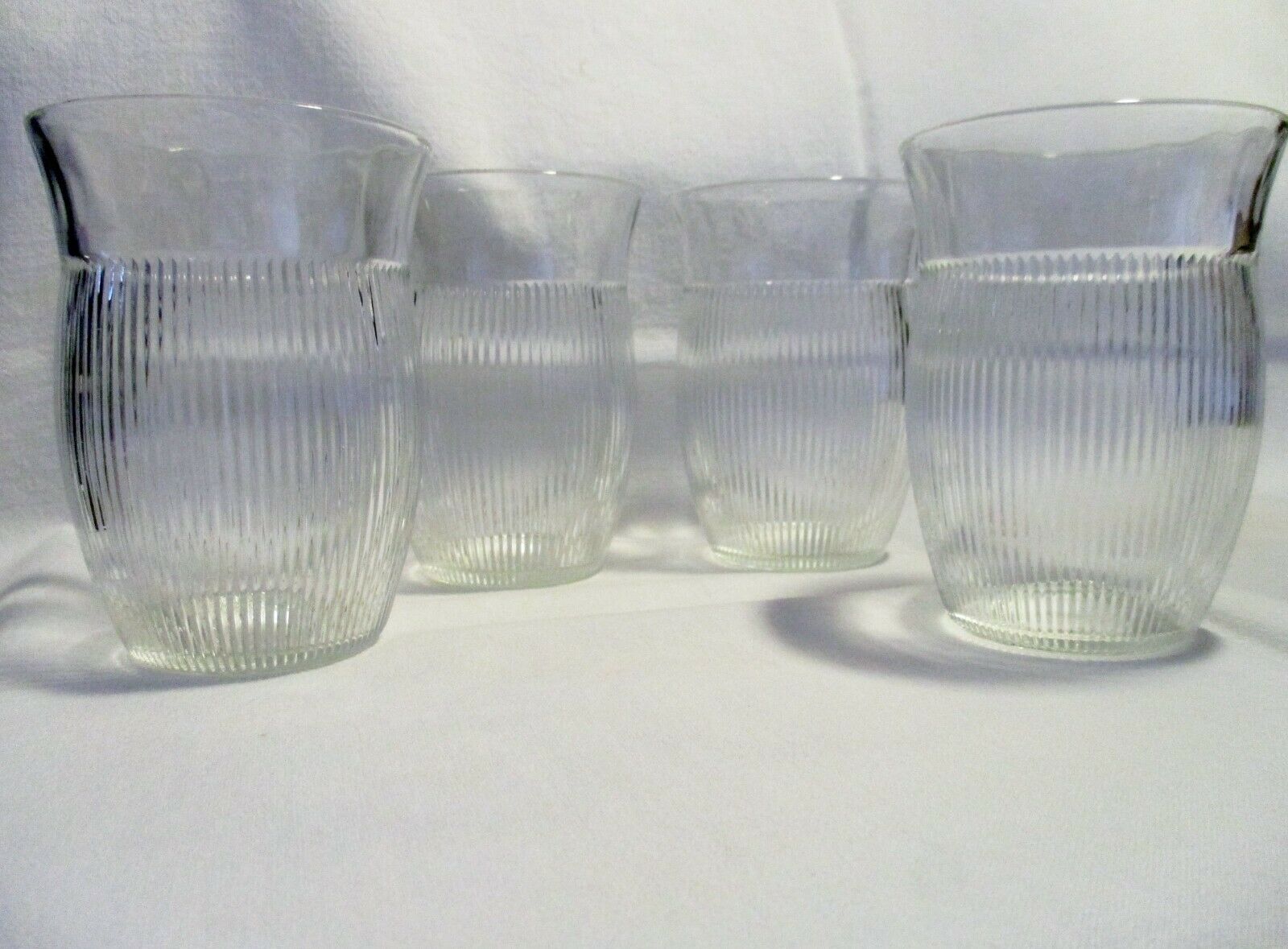 Vintage Depression 8oz Homespun Crystal Water Glasses X 4 In Excellent Condition