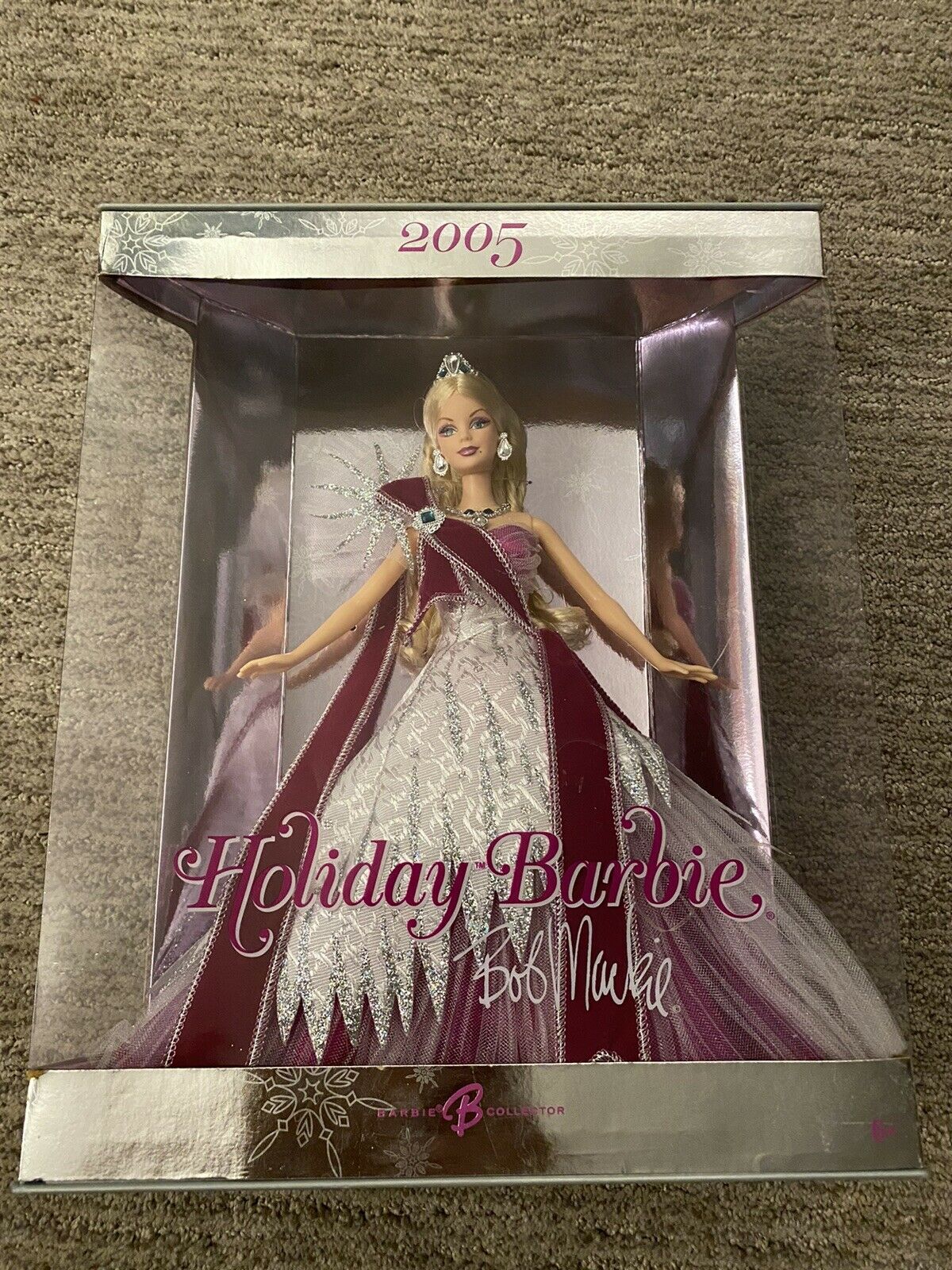 2005 Holiday Barbie Bob Mackie Purple Red Factory Sealed