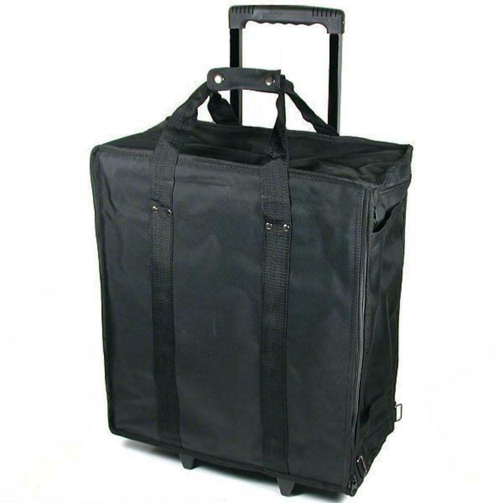 New Large Jewelry Display Box Black Carrying Travel Case W/ Wheels