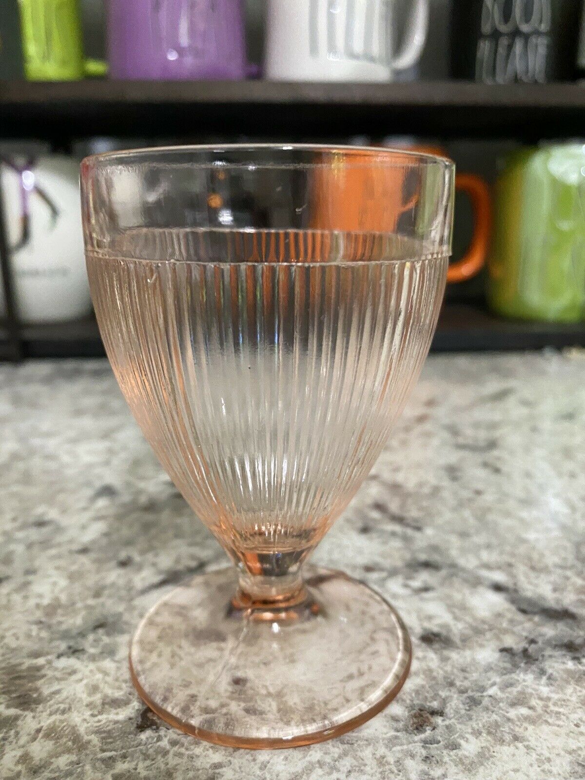 Jeannette Glass Homespun Pink 4” Tumbler Depression Glass