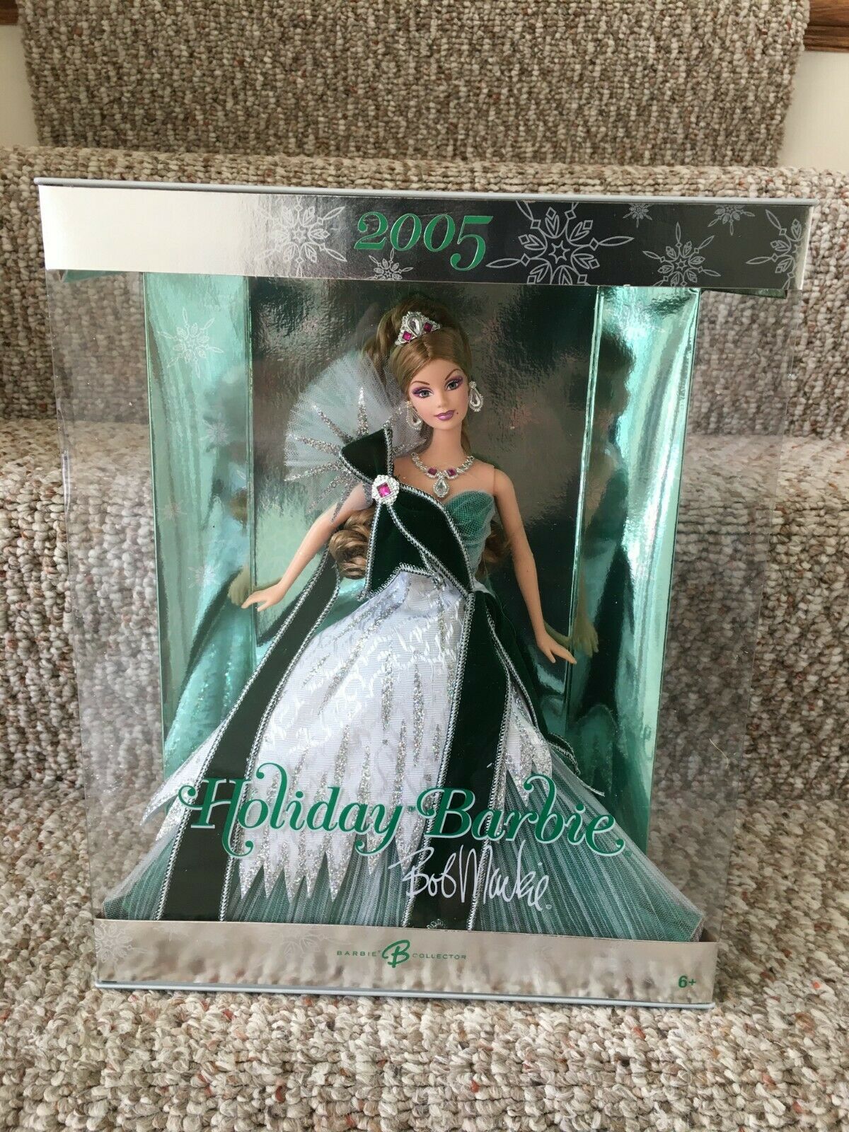 Collectible Bob Mackie 2005 Holiday Barbie - Emerald Green - Nib