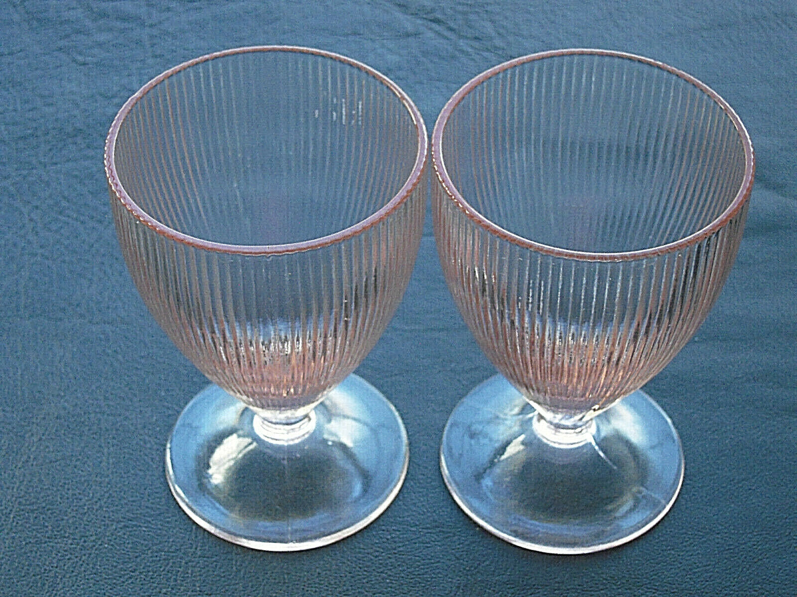 Depression Jeannette Glass Pink Homespun 3-7/8" 3 Oz Footed Tumbler Ca.1939-1940