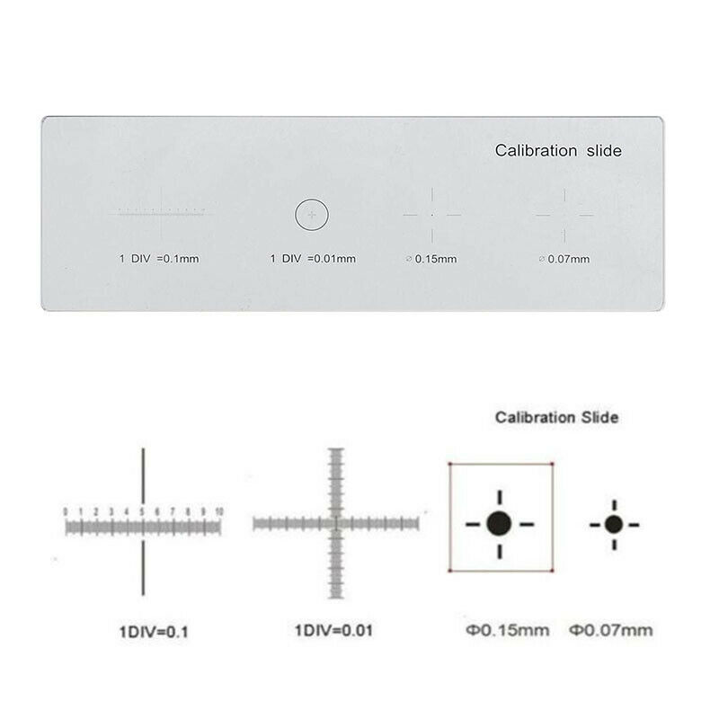 High Precision 0.01mm Microscope Stage Micrometer Calibration Slide W/ 4-scales